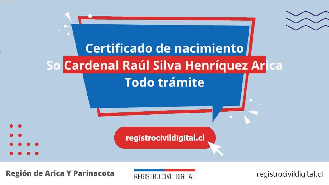 Toda información de la oficina del registro civil de so cardenal raúl silva henríquez arica horario, dirección, teléfono pedir hora