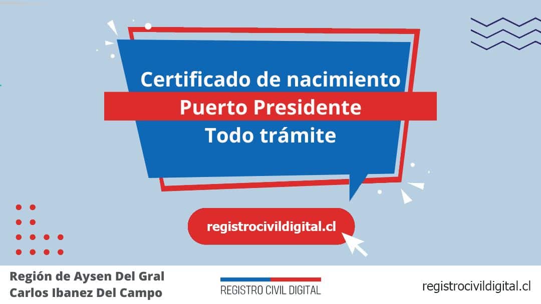 Encuentra toda información de la oficina del registro civil de puerto presidente horario, dirección, teléfono pedir hora
