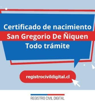 Certificado nacimiento todo tramite en nuble san gregorio de niquen