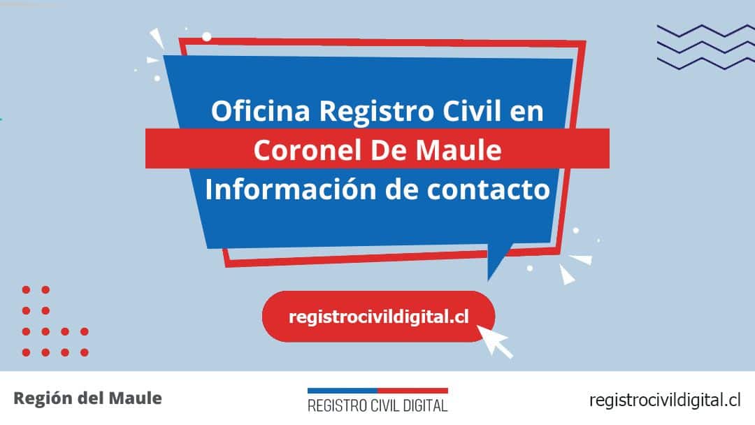 Oficina del registro civil en coronel de maule, maule 1 Encuentra toda información de la oficina del registro civil de coronel de maule horario, dirección, teléfono pedir hora