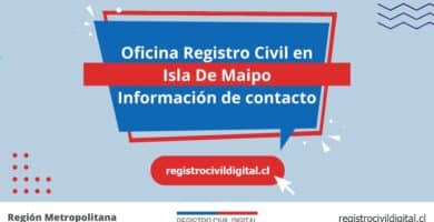 Oficina registro civil en metropolitana isla de maipo