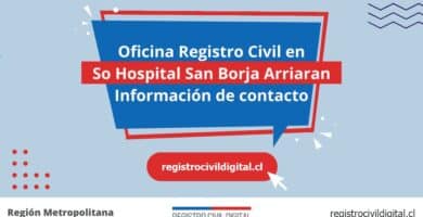 Oficina del registro civil en so hospital san borja arriaran, metropolitana 8 Oficina registro civil en metropolitana so hospital san borja arriaran
