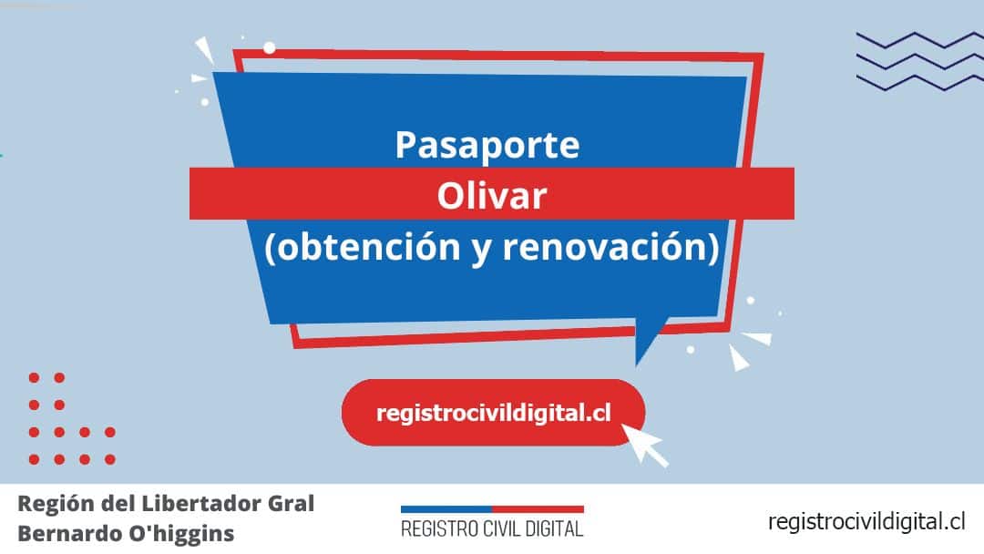 Pasaporte en olivar (obtención y renovación) 1 Encuentra toda información de la oficina del registro civil de olivar horario, dirección, teléfono pedir hora
